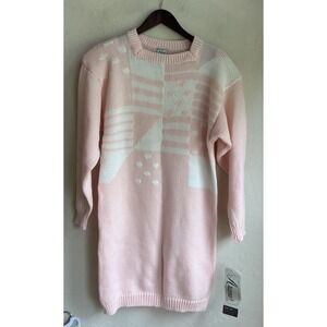 Vintage 80s Ariana‎ Sweater Dress NWT M Baby Pink Retro Coquette Kawaii Pastel